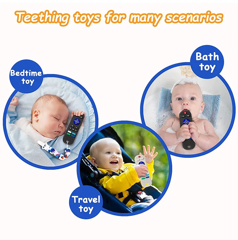 YIMEI Remote Control Shape Soft Silicon Baby Chew Teether Teething Toys Silicone Baby Teether