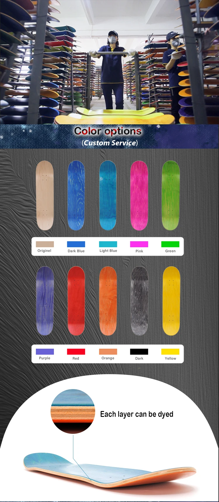 Wholesale Uk Anime Blank Maple Veneer Skateboard Deck Australia Sale Color Mountain Skate Board