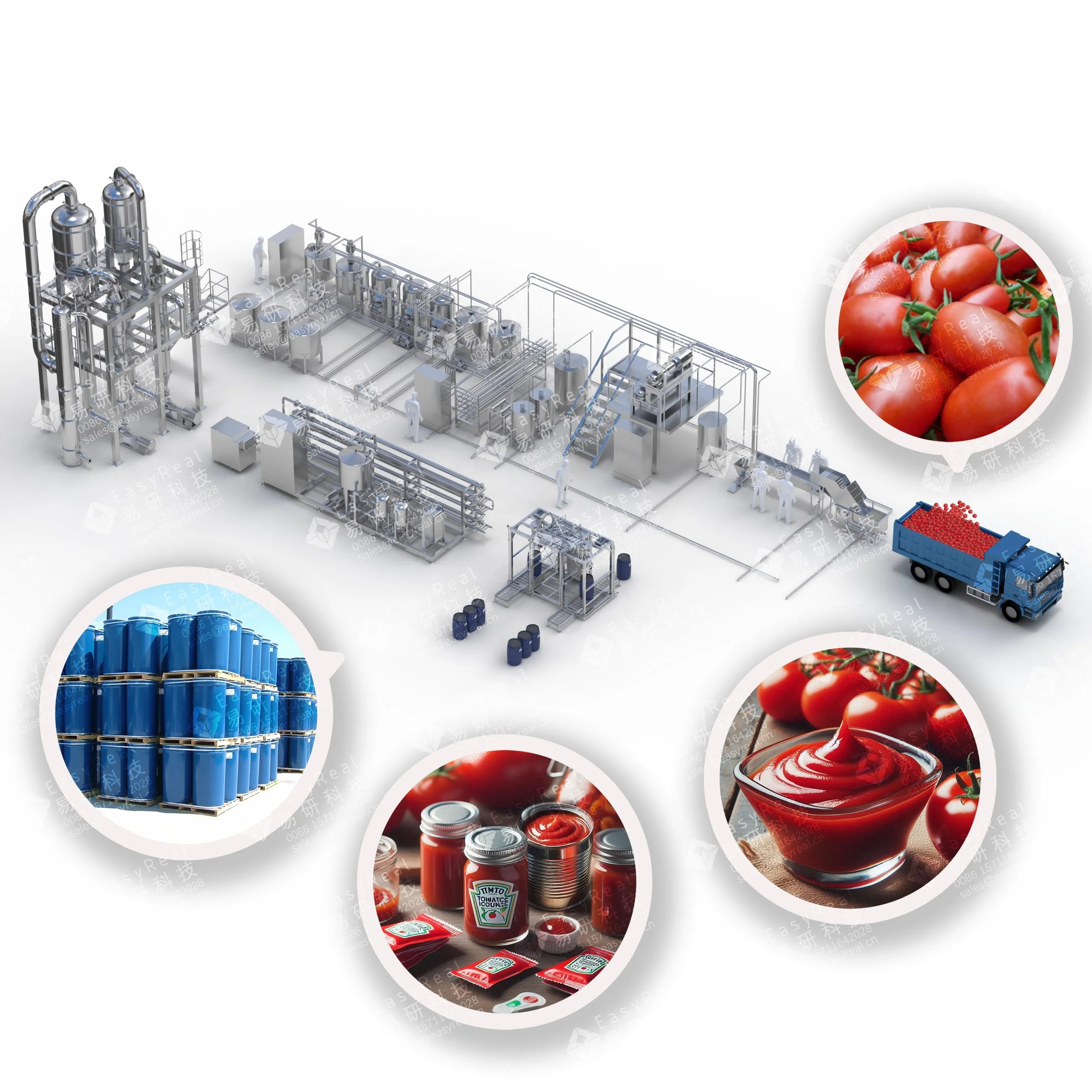 Fully Automatic Hot Break and Cold Break Tomato Concentrate Paste Production Line Processing Plant