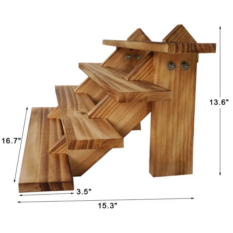 4 Tier Farmhouse Retail Display Tabletop Riser Wood Cake Stand For Food ...