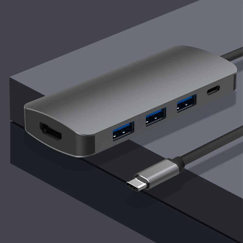 Многопортовых Портативный Usb C концентратор 7 в 1 док-станция для ноутбука с 3 * USB3.0 + PD + SD/TF Card Reader устройство чтения карт + RJ45