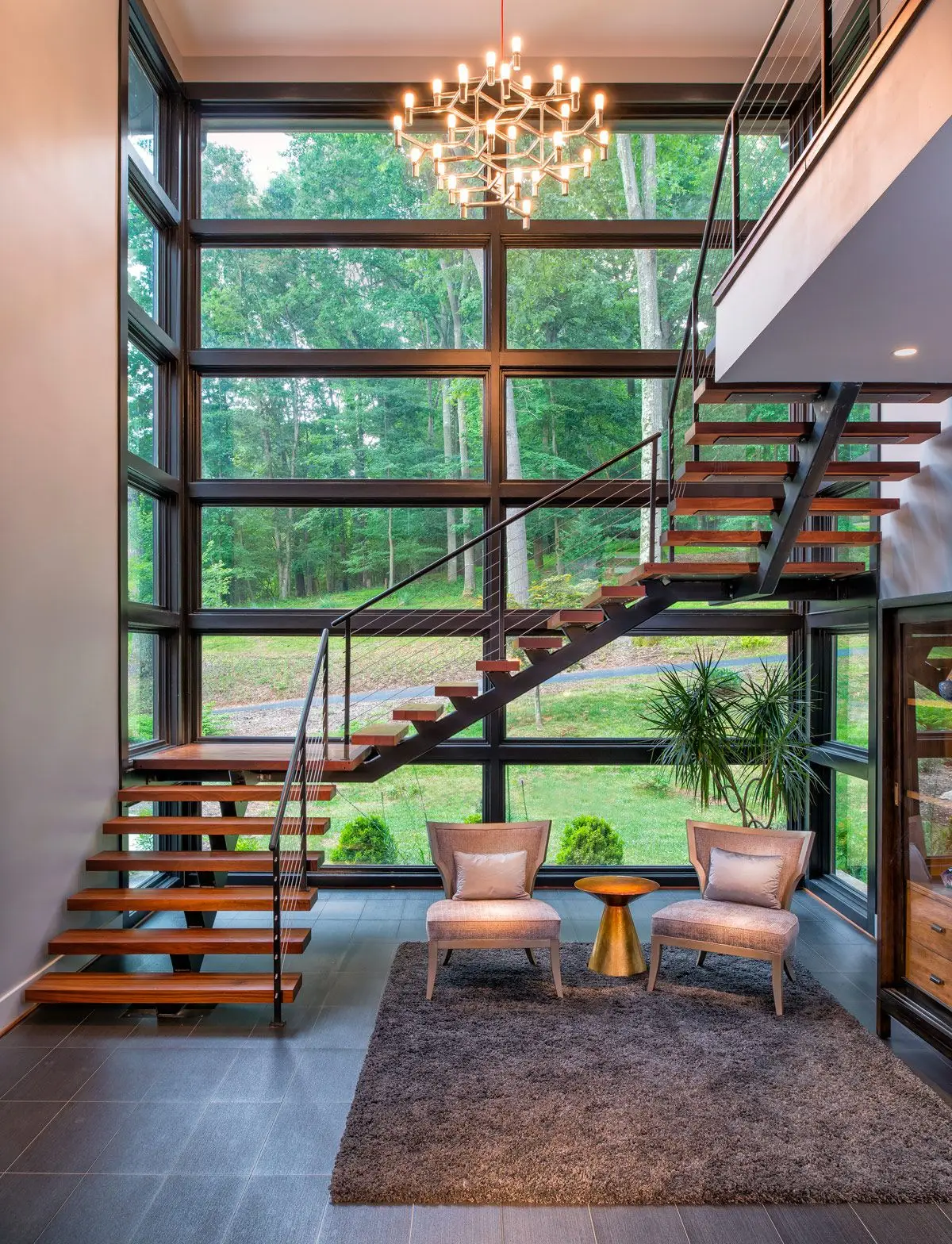Foshan Factory Prefabricated Modern Indoor Metal Stairs Customized Mono Stringer Straight Staircase Design