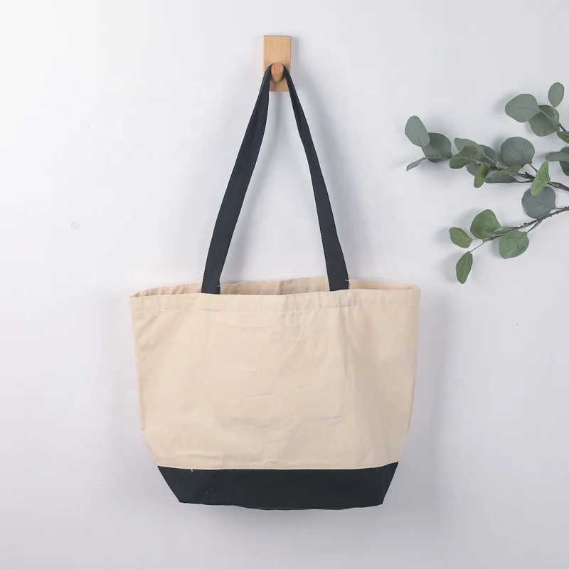 Cheap Customized Printed White Cotton Canvas Fabric Shopping Tote Bags with logo