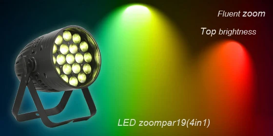 Vello led zoom par 4in1 RGBW renk güç cam ışık kılavuzu par led