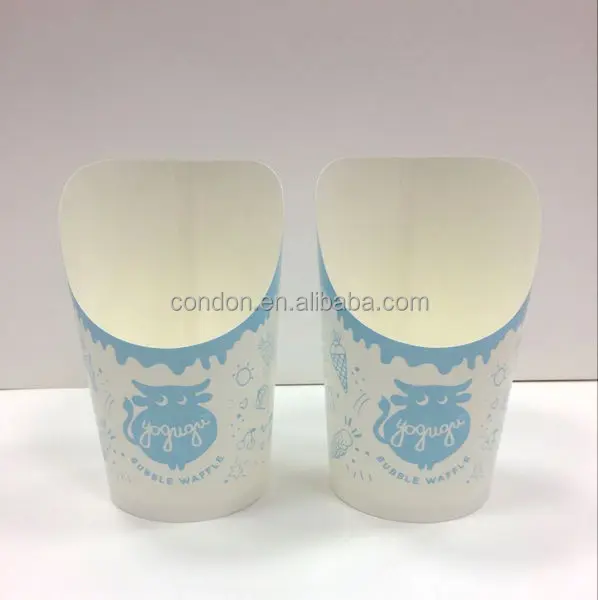 14oz Disposable French Fries Cups,Appetizer Snack Cups With Bamboo