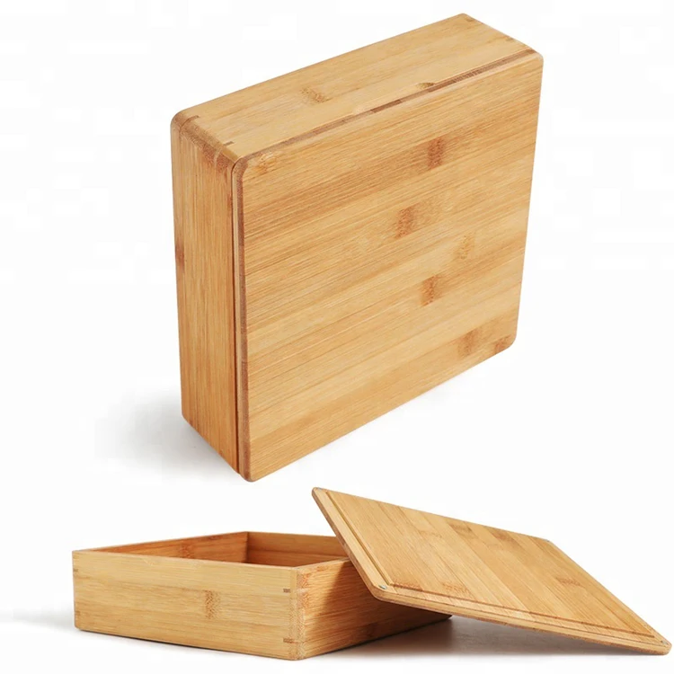 Premium Quality Customized Logo  Wooden Bamboo Storage Box with Magnet Cover box Combination 