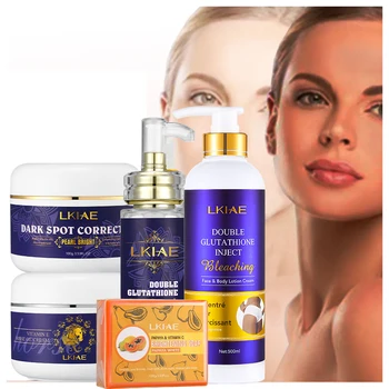 ailke double glutathione injection Best Selling 7 Days Whitening Cream Remove Dark Spots Double-glutathione Serum Skin Care Set (new) for African Skin Care