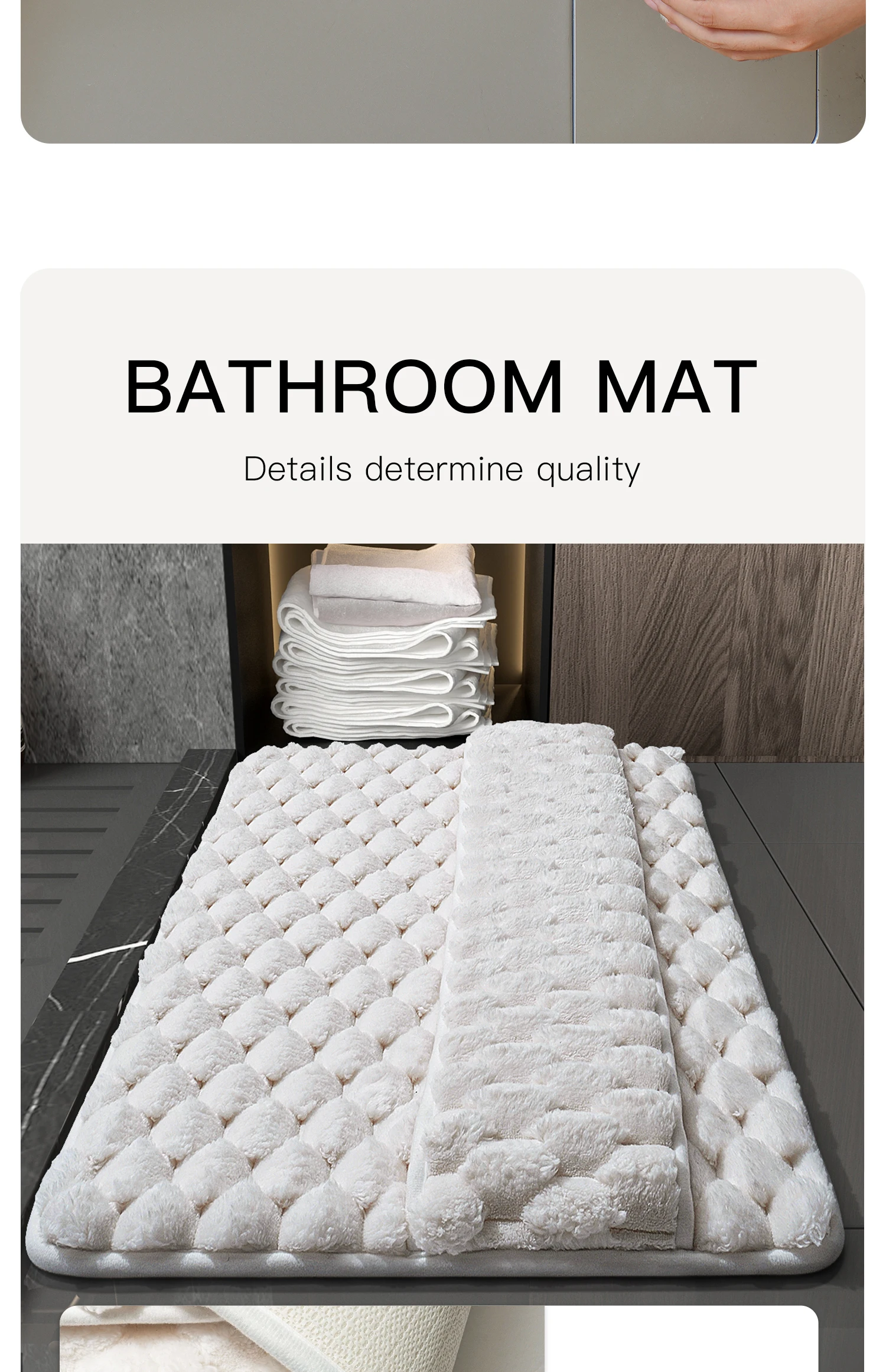 Upgraded thickened memory foam bathroom mat bathroom water-absorbent non-slip foot mat bath wipe foot mat back erasable