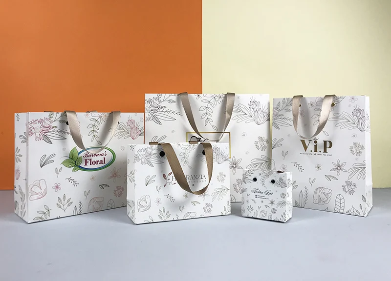Custom White Paper Bags with Handles - Lipack Luxury Handle Rivet Paper Bag for Retail, Matte Laminated Finish, Ideal White Art Paper Shopping Bags