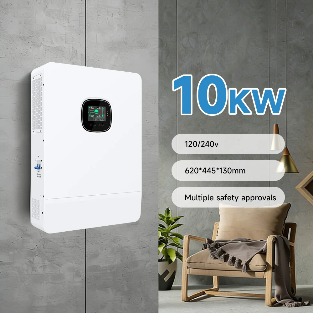 Inversor solar híbrido/fuera de red de 1 kW, 2 kW, 3 kW, 10 kW y 8 kW, fase dividida de 120 VCA/48 VCC, onda sinusoidal pura, 50/60 Hz, salida dividida