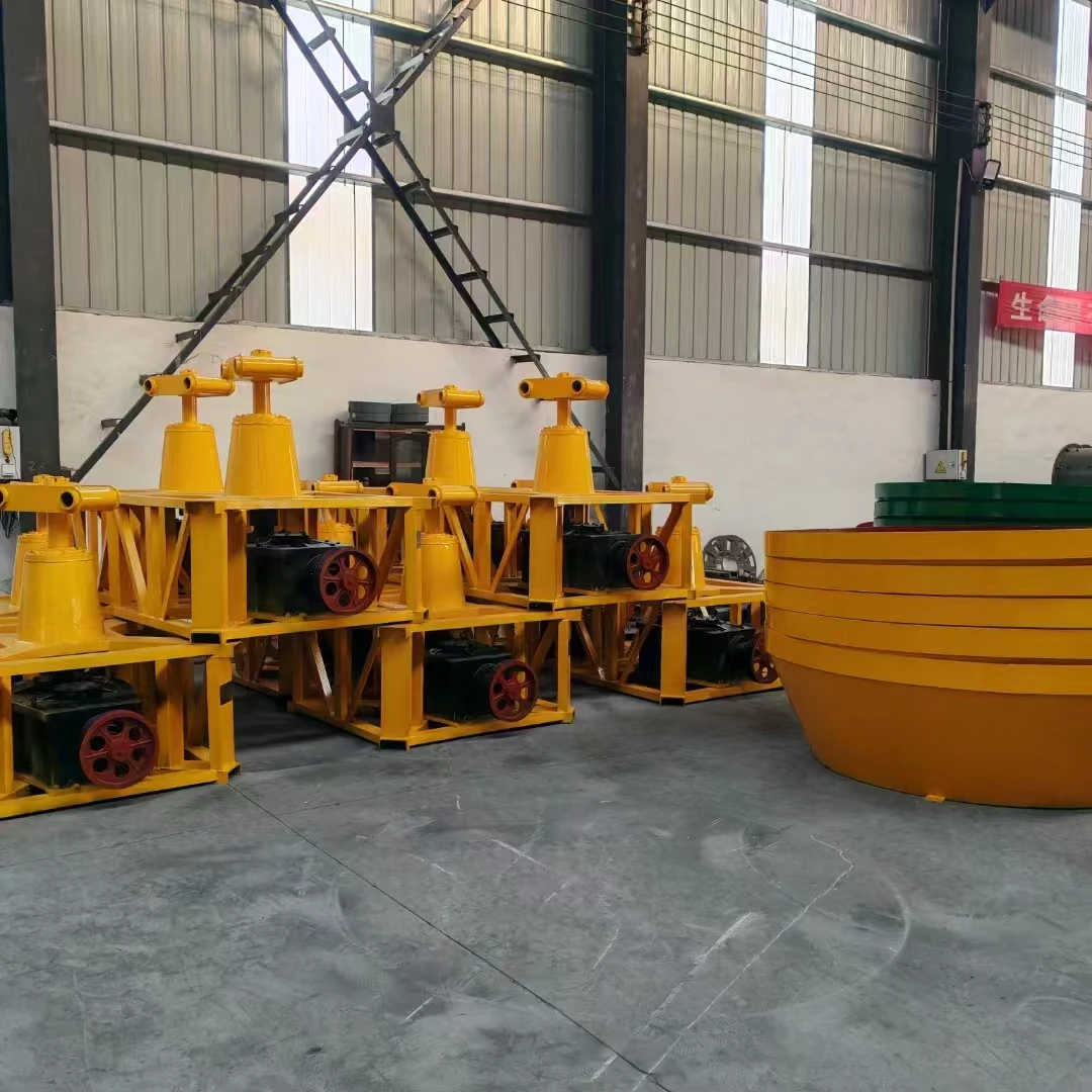 Diesel Engine 1000 Round Two Wheels Gold Ore Wet Pan Mill With Gold Concentrator for Sale