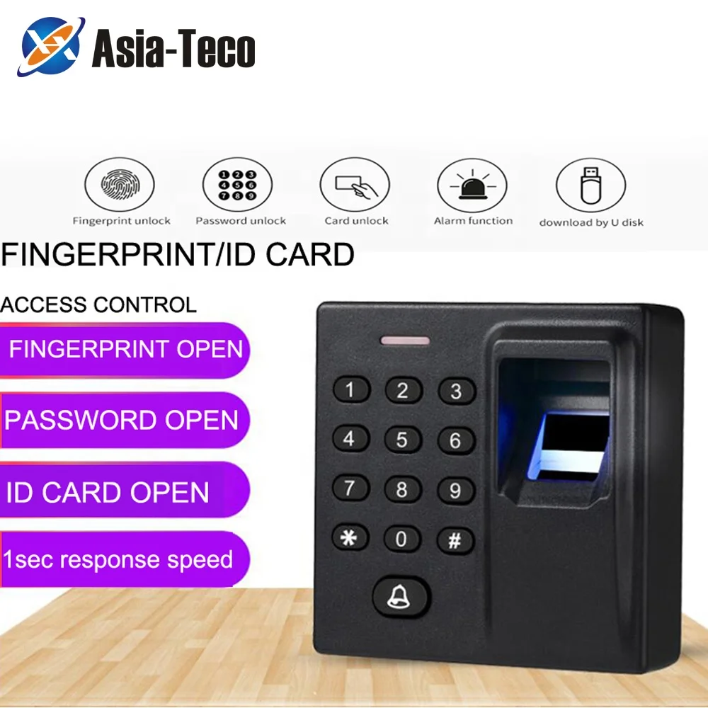 Mini Biometric Fingerprint Access Control Standalone Door Controller Keypad Finger RFID Card Door Entry Lock