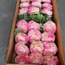 Wholesale Ranunculus Flower Single Stem Artificial Real Touch Ranunculus Flower Real Touch 2 Heads for House Wedding Party Decor