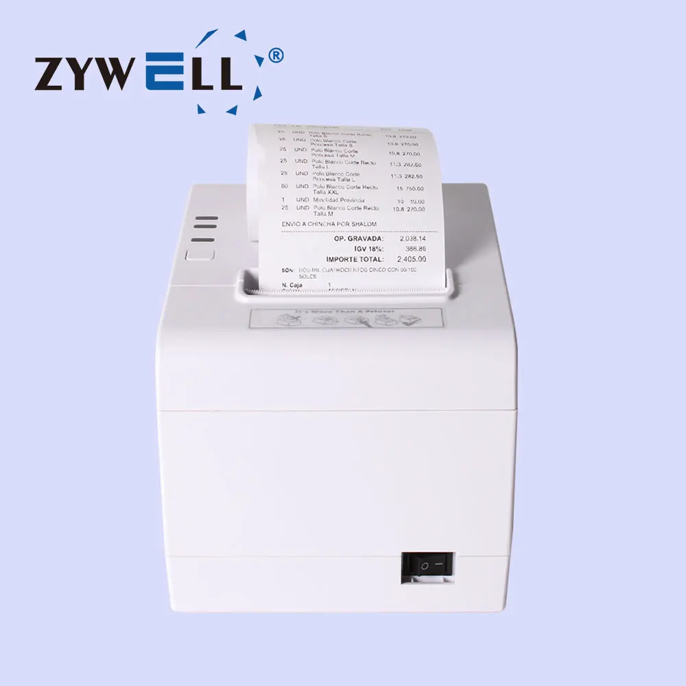 ZYWELL Tablet Auto Cut Mini Ticket Printer 80*80 mm 203dpi bluetooth Thermal Receipt Printer