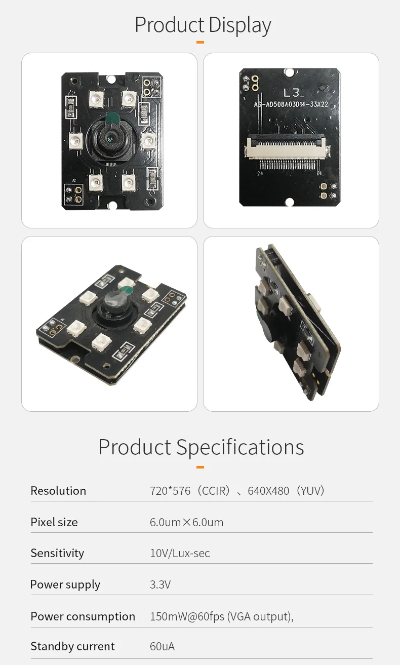 DGZX DVP 0.3MP 60fps Night Vision IR Camera Module插图1