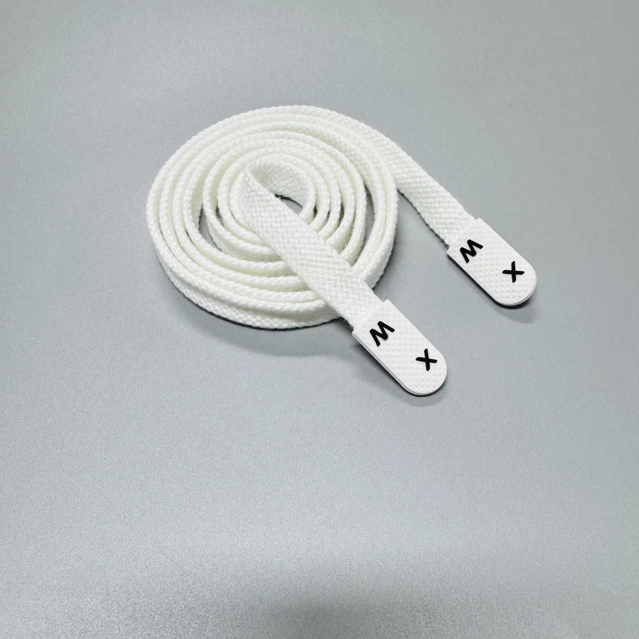 Custom 100% Cotton Replacement Flat Drawstring Pant Strap Custom Silicone Tape with Logo for Garments Hoodie Drawstring Cords