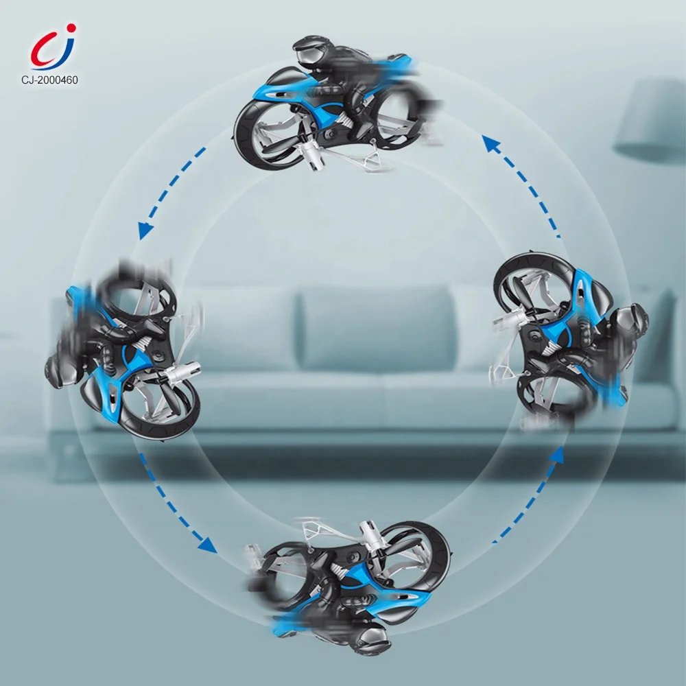 Радиоуправляемый квадрокоптер 2 в 1 land and air, мини-Дрон, летающий Радиоуправляемый мотоцикл