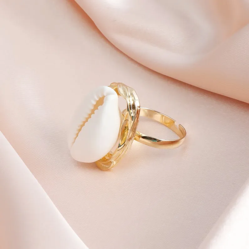 18K Gold Plated Summer Opening Simple Casual Jewelry Popular and Versatile Hawaiian Shell  Ring