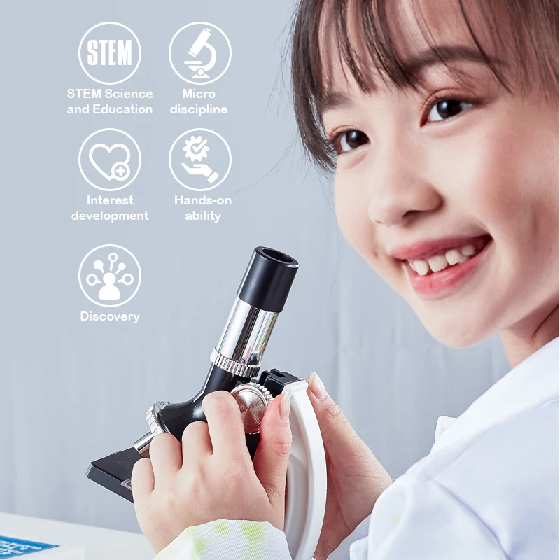 KS Educational STEM Microscope Toy Kids Scientific Microscope 48 Pcs Set Lab Science Diy Kits Toy