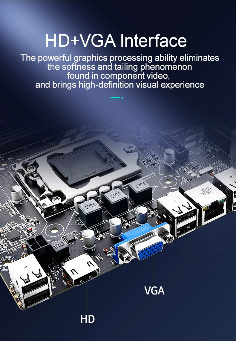 Jingsha Pc Gaming Motherboard H61m For Intel Core / Celeron / Pentium Lga 1155 Socket Cpus Matx