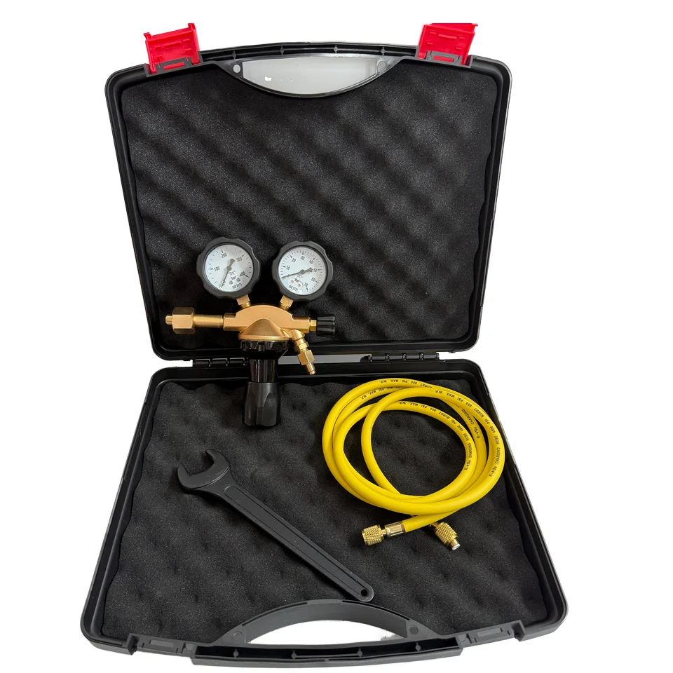 High-Pressure HVAC Brass Tool Kit with Nitrogen Gas Regulator Quality Pressure Regulators Includes Hose and Wrench