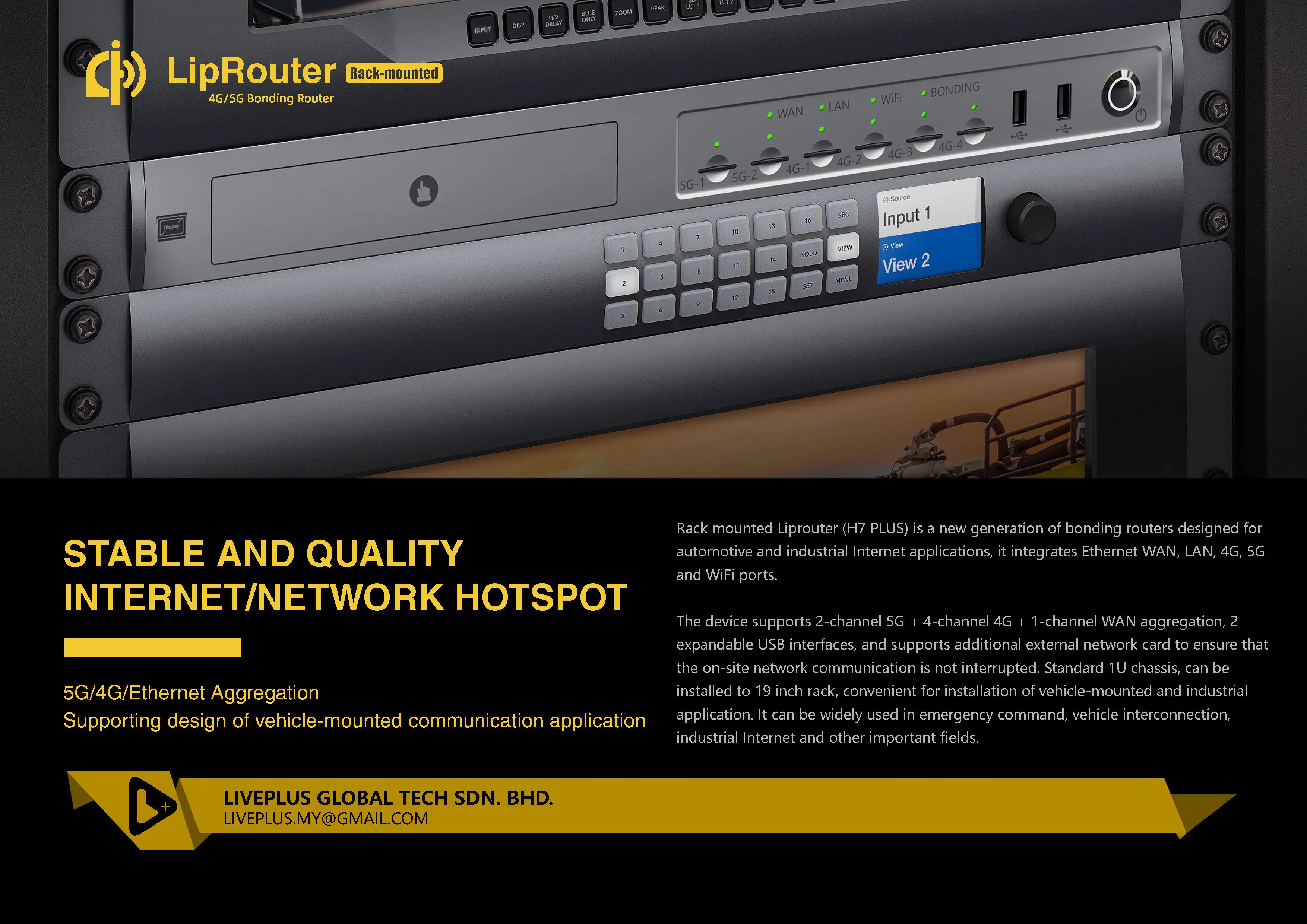 4g/5g Lte Cat Rack Router Wireless Wifi Bonding Router With Sim Card