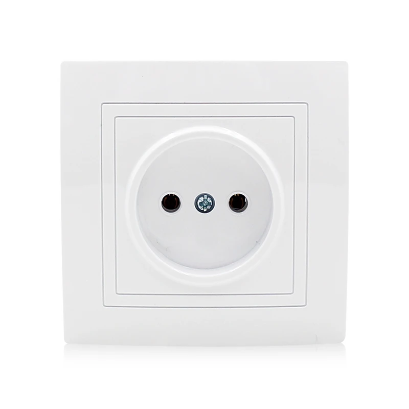 European Standard 2 Pin Plug Socket Outlet 220V 16A PC Panel Copper Quality Home Electric Wall Socket
