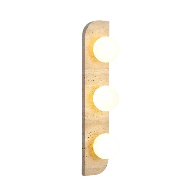 Nordic Design Yellow Travertine Wall Sconce Simple Modern Bedside Staircase Corridor Balcony Led Wall Bracket Light