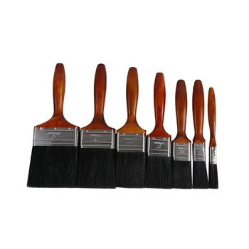 Best Selling Tools Paint Brushes Black Synthetic Bristle Varnished Birch Wooden Handle