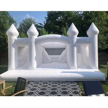 Outdoor Kids Adult White Wedding Double Slide Bounce House Inflatable Commercial Bouncy Castle Inflatable Bouncer For Rental