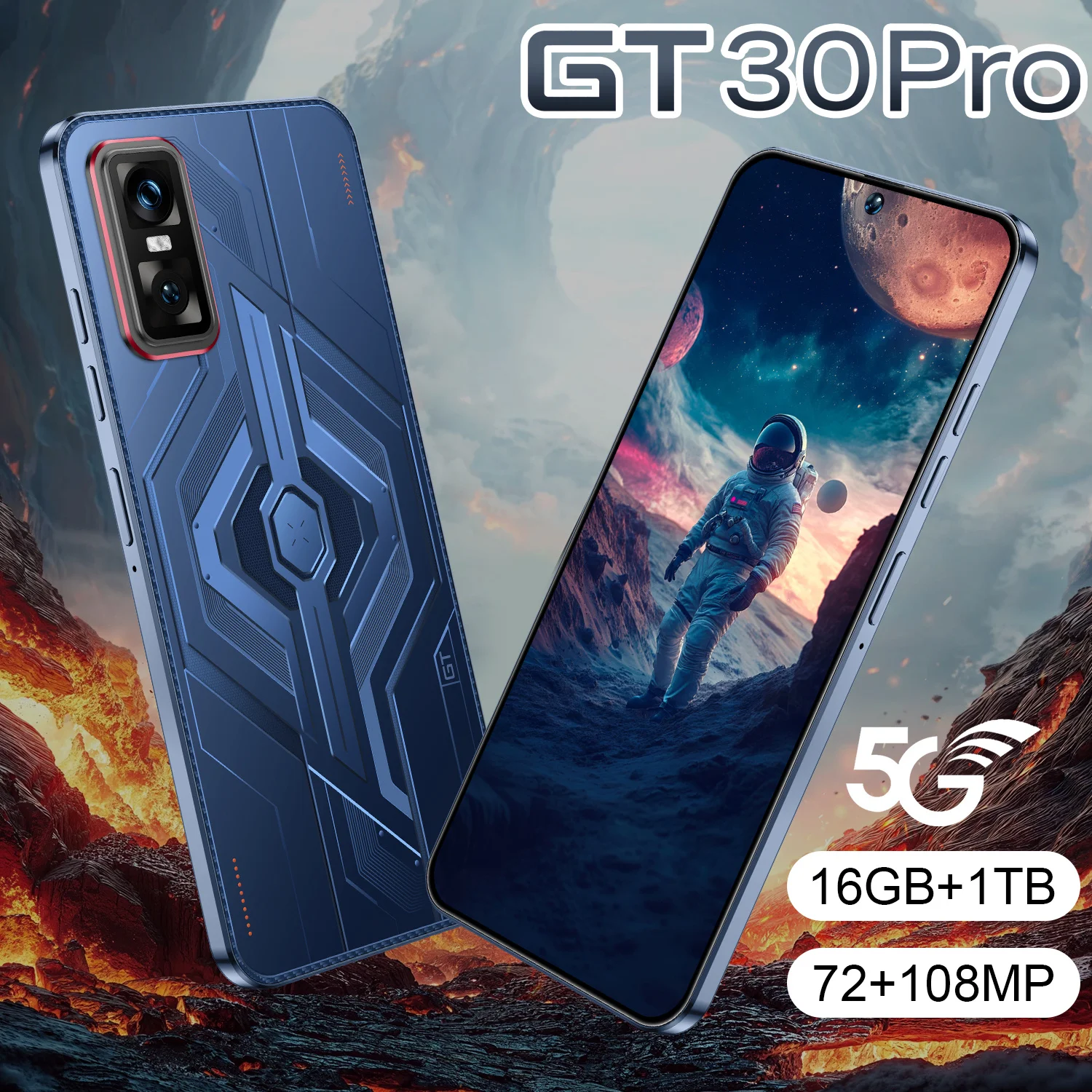 GT30 Pro Smartphone - 7.3 Inch, 16GB+1TB, Android 14