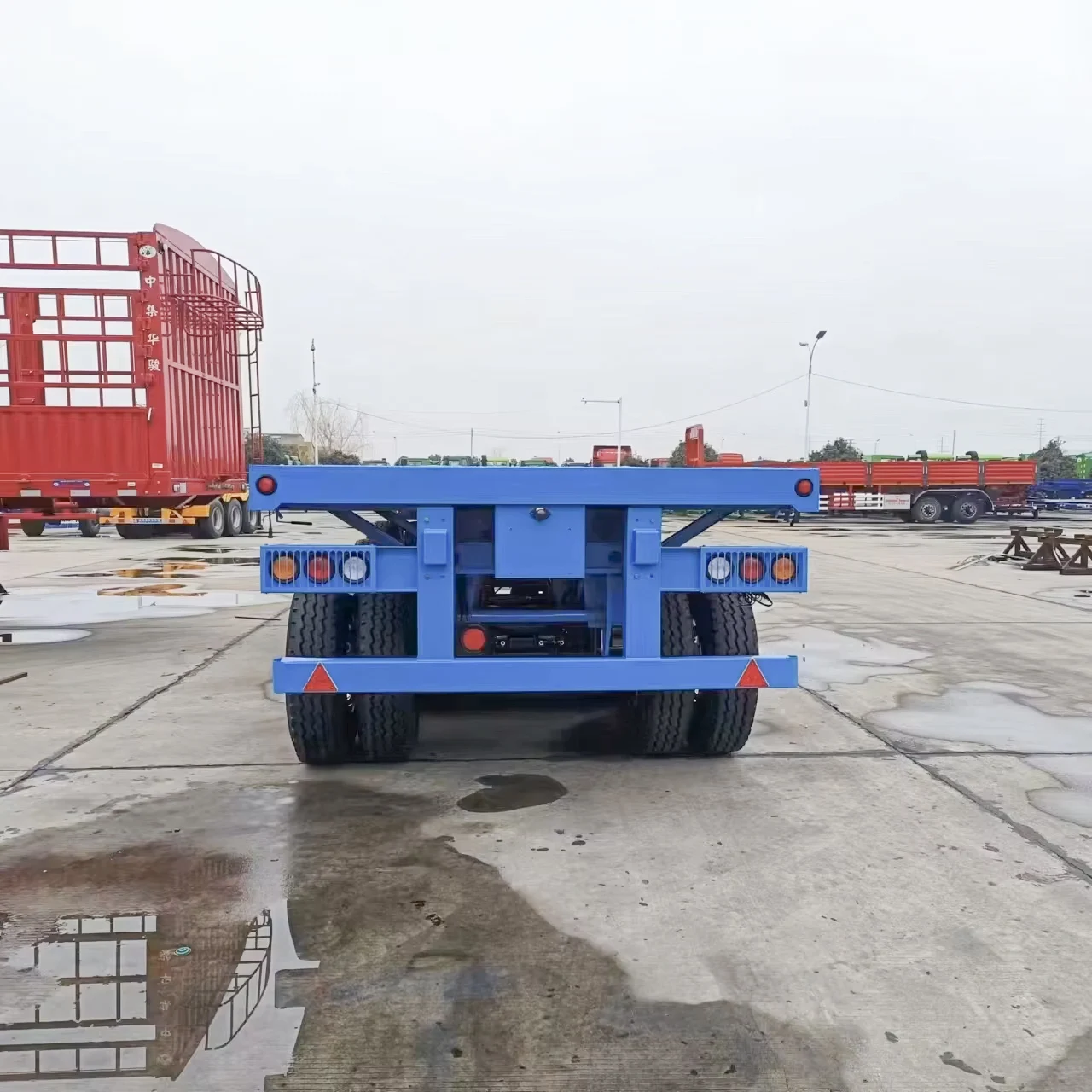Factory Direct 40ft High Bed Container Trailer CIMC 50T Transport Truck with Four-Axle Semi-Trailer