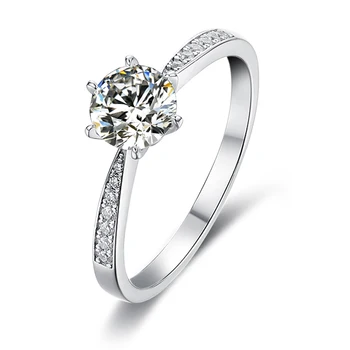 Customized fine jewelry fashion jewellery 18k white gold wedding ring women engagement diamond ring