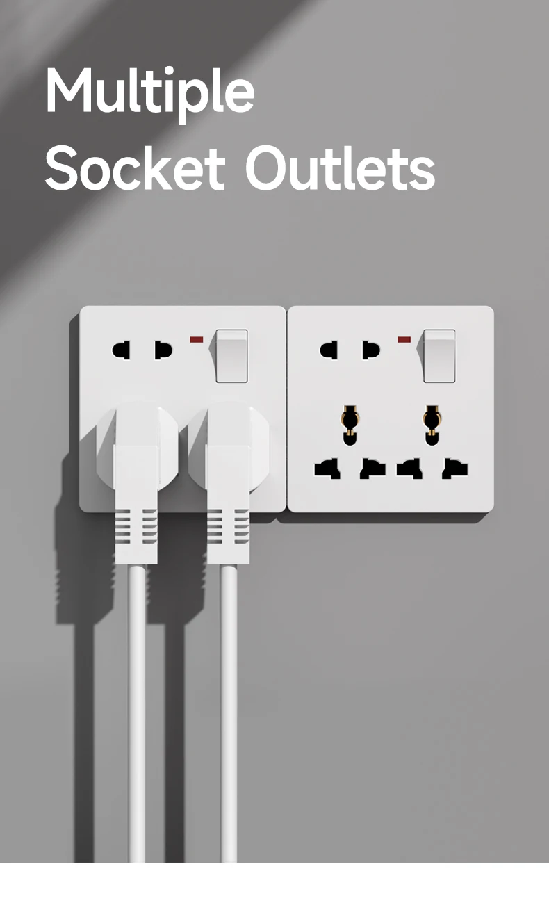 Universal 6-Pin Wall Socket Panel UK Electrical Outlet DC 5V 3A Type-c ...