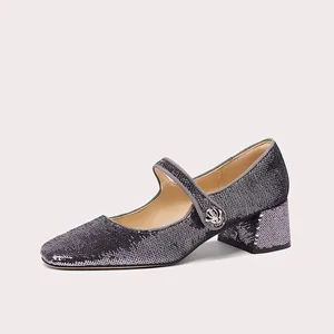 Lily Wei Ladies Shoes Custom Plus Size Block Heel Mary Jane Pumps with Square Toe Soft-soled Women's Shoes Square Heel Shoes