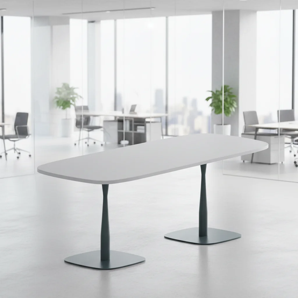 Functional Foldable Conference Table Wood Leg Base Boardroom Meeting Desk Professionals Modern Office Setup Business Furniture 6