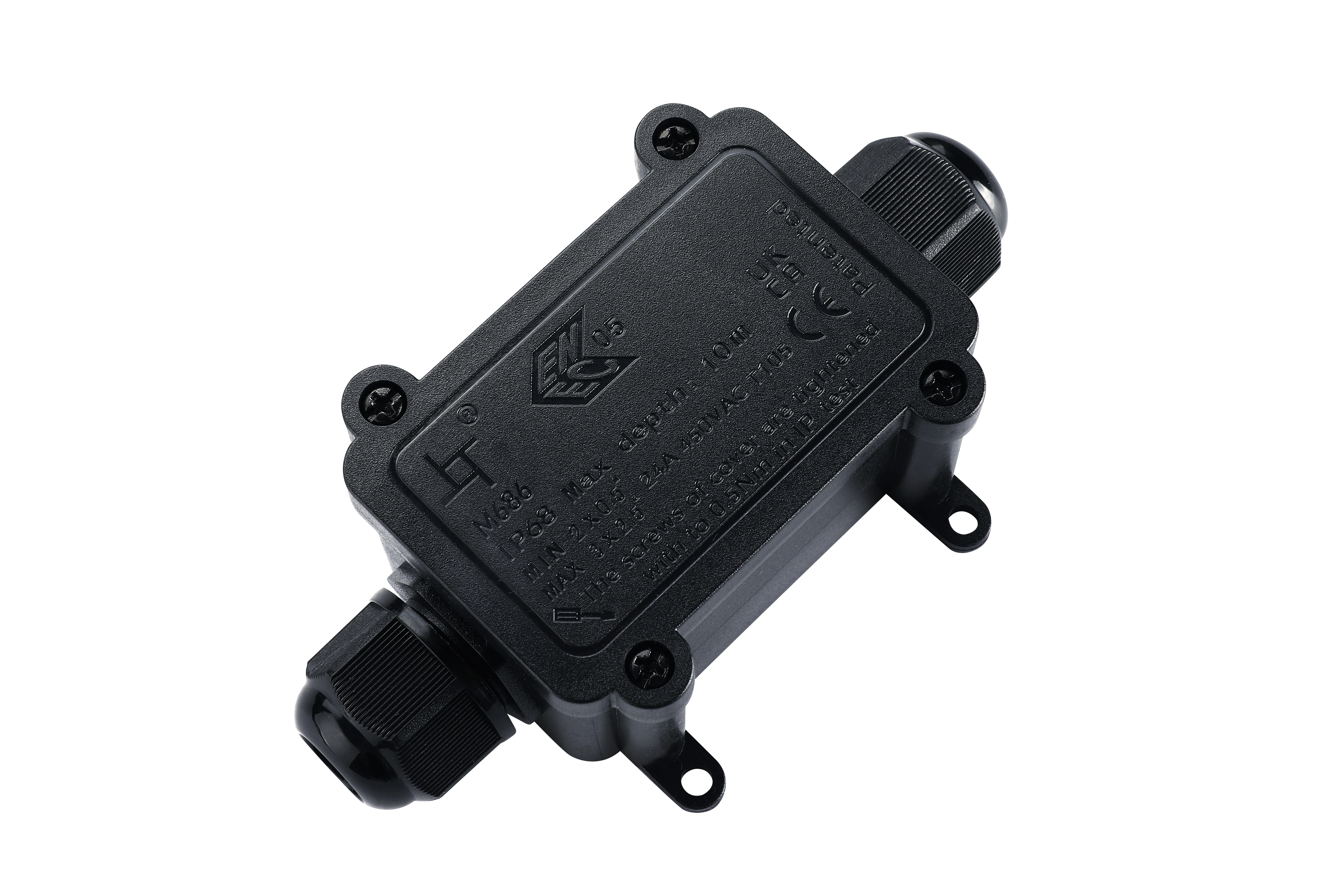 High Quality 1 in 1 Out 2 Way Junction Boxes Product IP67 Waterproof Plastic Electric Junction Box Cable Connector Box