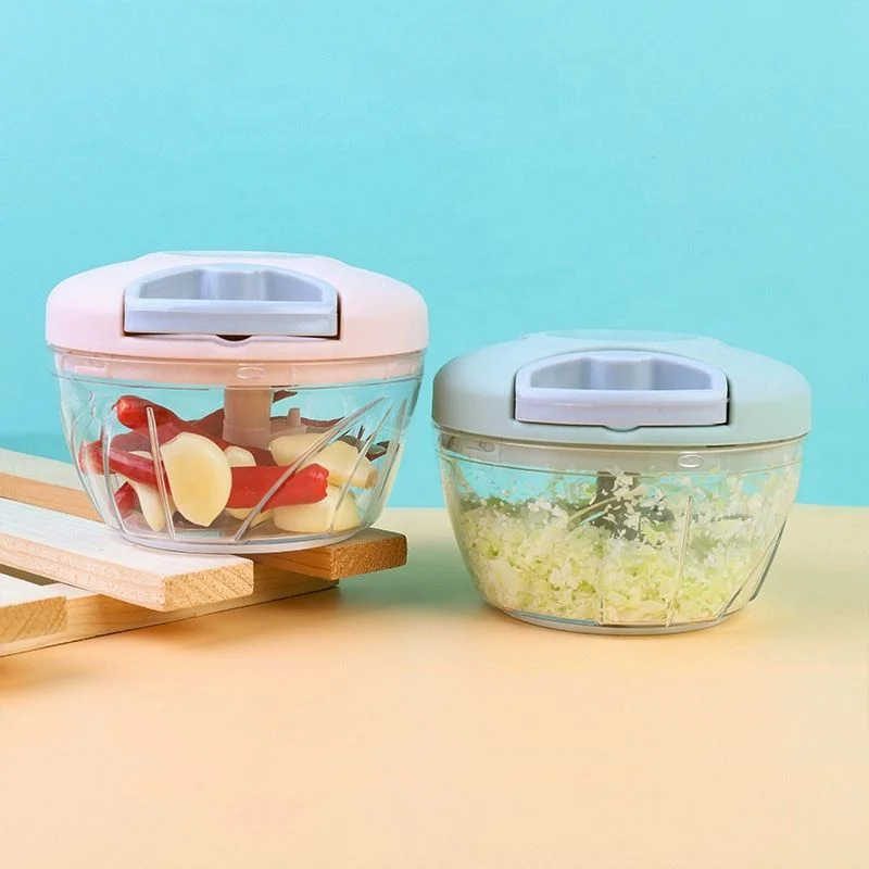 Handheld Steel Kitchen Grinder Cutter Mini Manual Meat and Vegetable Press Chopper for Garlic and Vegetables