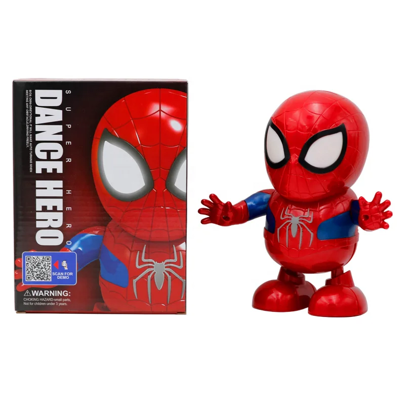 Battery Operated Toys Dancing Robot Hero Superhero Action Figure Electronic Toy Dancing Hero with Light and Music