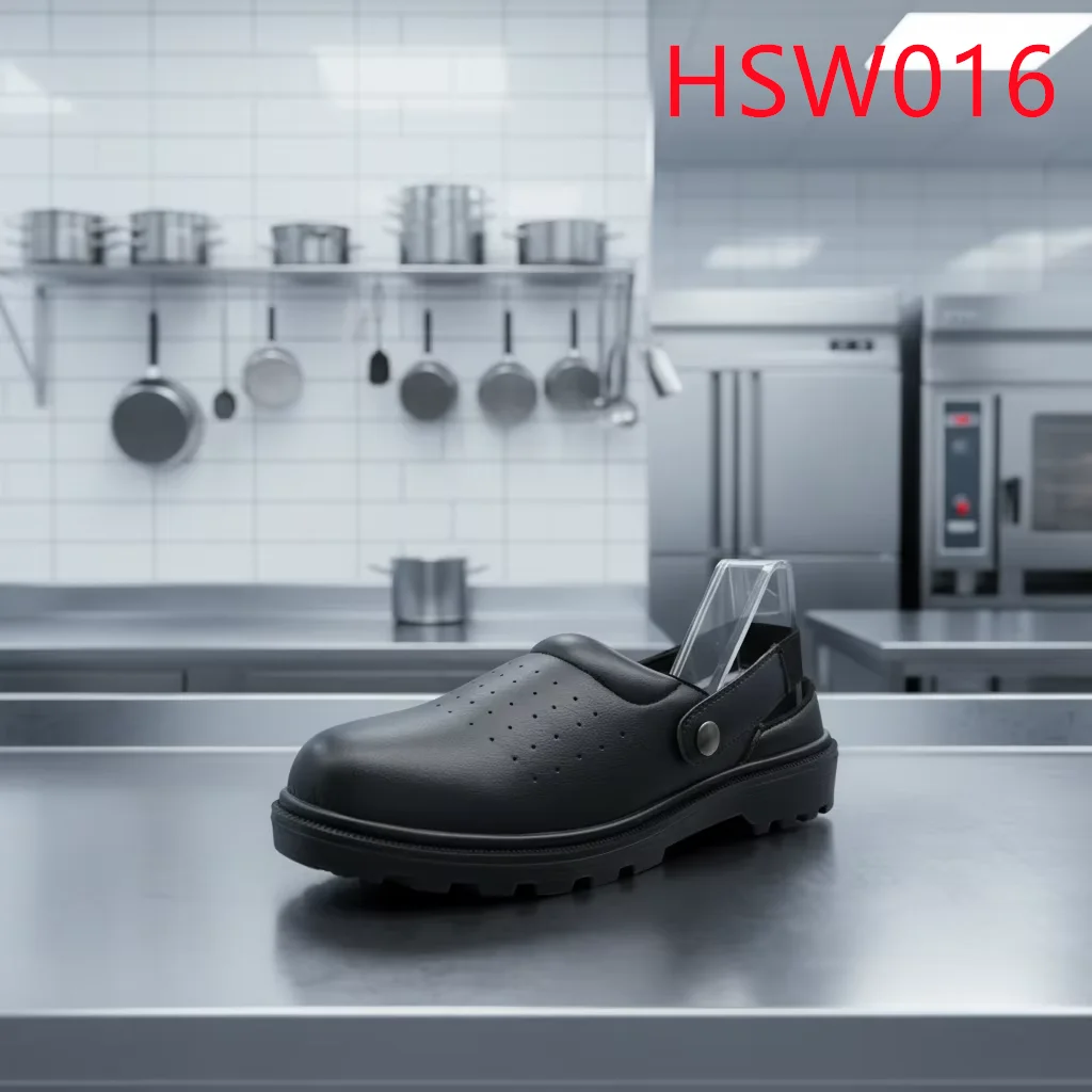LXG,kitchen Chef Anti-hit Safety slippers With Adjustable Belt Lab Technician ESD Black/white Work Clogs for Sale HSW016