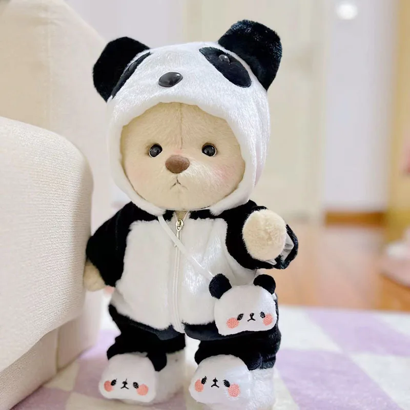 white christmas dresses Milk Tea Long Hair Bear & Cute Pink Dress Set of 4