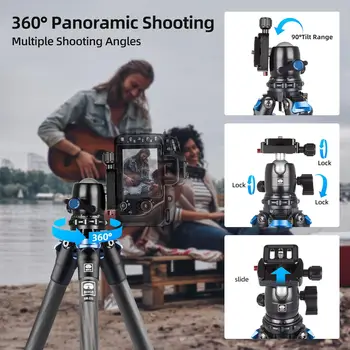 SIRUI 50 Carbon Fiber Tripod with 360 Ball Head B-00K Lightweight Compact Travel Tripod for Cameras product image