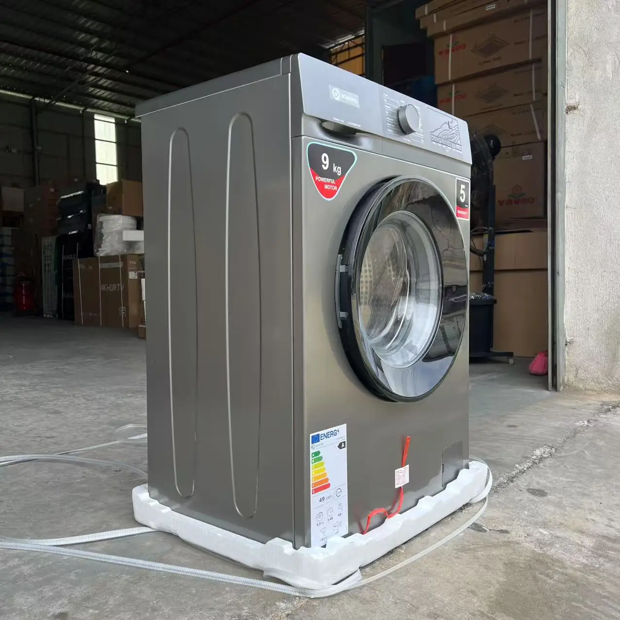 EVVO Lavatrice Caricamento Frontale 9kg, Classe A, 1400 Giri, Motore Inverter, Vapore, Igiene Pro, 15 Programmi, Avvio Differito, Natura