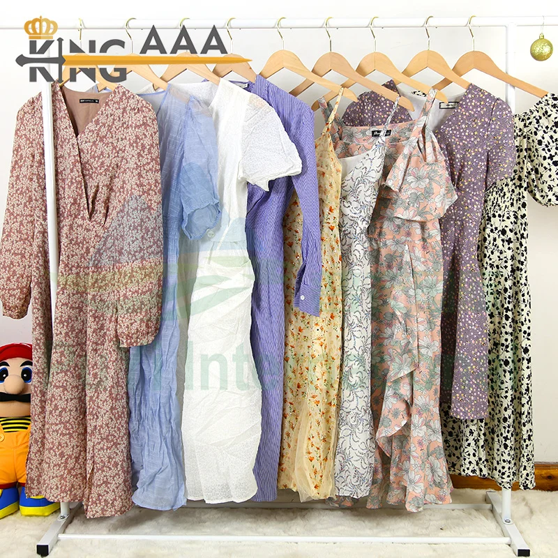 Venta al por mayor Maxi vestido coreano usado vestidos de mujer