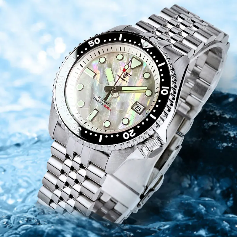 SKX ModNH35ダイバースチールメカニカルウォッチメンズMOPICEブルー 