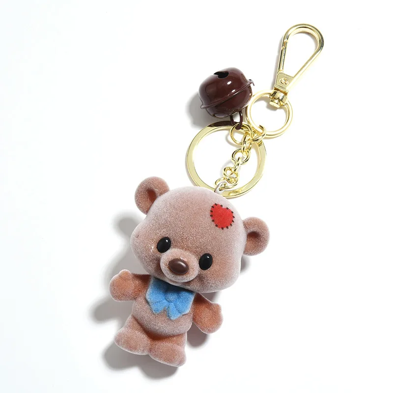 Ergugos Cute Bear Keychain Cotton-filled Leather Bear Keychain Pendant  Creative PU Glasses Bear Keychain Fashion Keychain Pendant for Car keychain