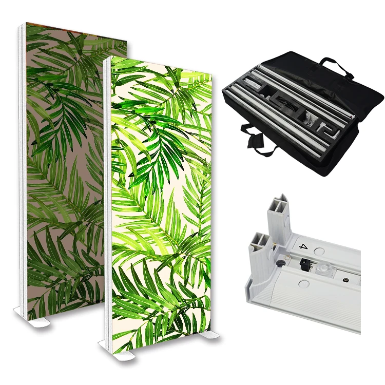 Edlit прямоугольный Бескаркасный тканевый лайтбокс двухсторонний светодиод с низким энергопотреблением для внутренних выставок алюминиевый ПВХ