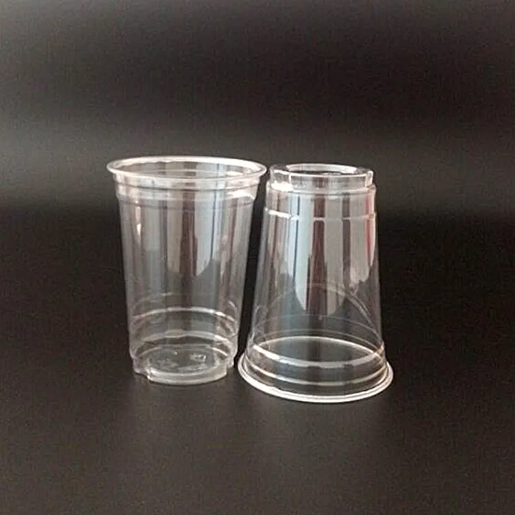 BPA Free 8 12 16 24 32 oz Disposable Plastic Cups Pet Clear Transparent  Cold Boba Dessert Coffee Iced Cup With Lid