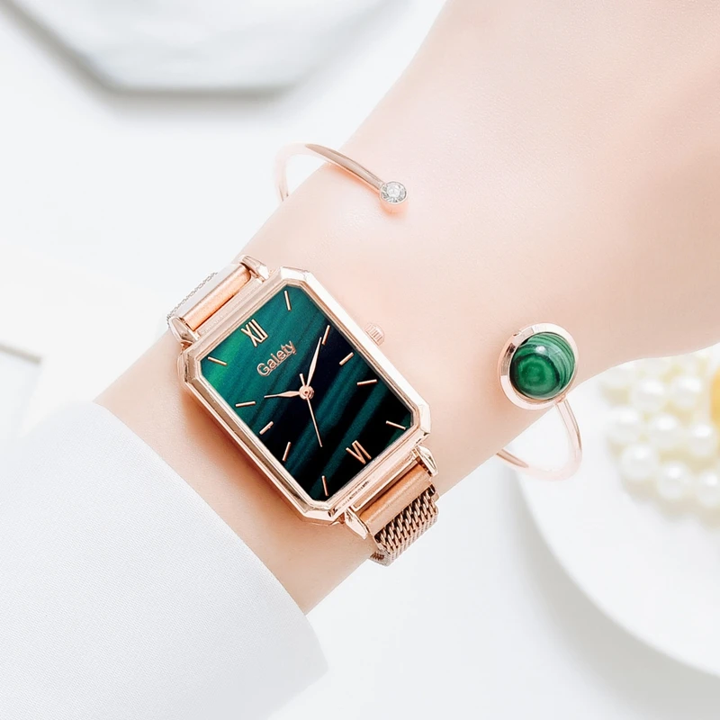 2021 Brand Women Watches Fashion Square Ladies Quartz Watch Bracelet S   Belini watch store