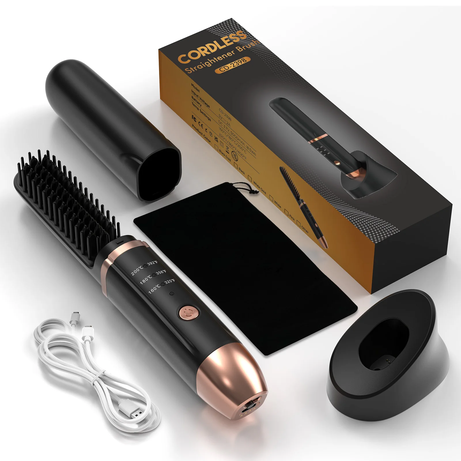 Multi-Function Beauty Personal Pocket Flat Iron for Beard Hair 2 in 1 Comb Flat Iron Hair Straightener Brush